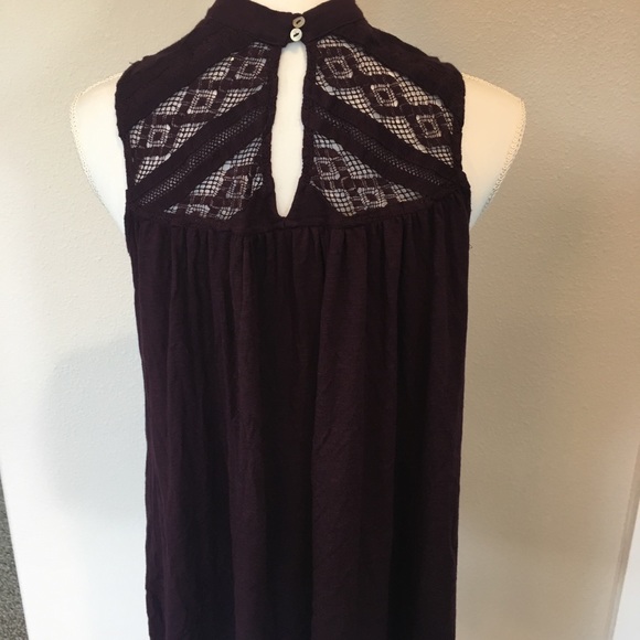 Anthropologie Deletta Hi-Neck Lace Detail Top szS - Picture 3 of 4